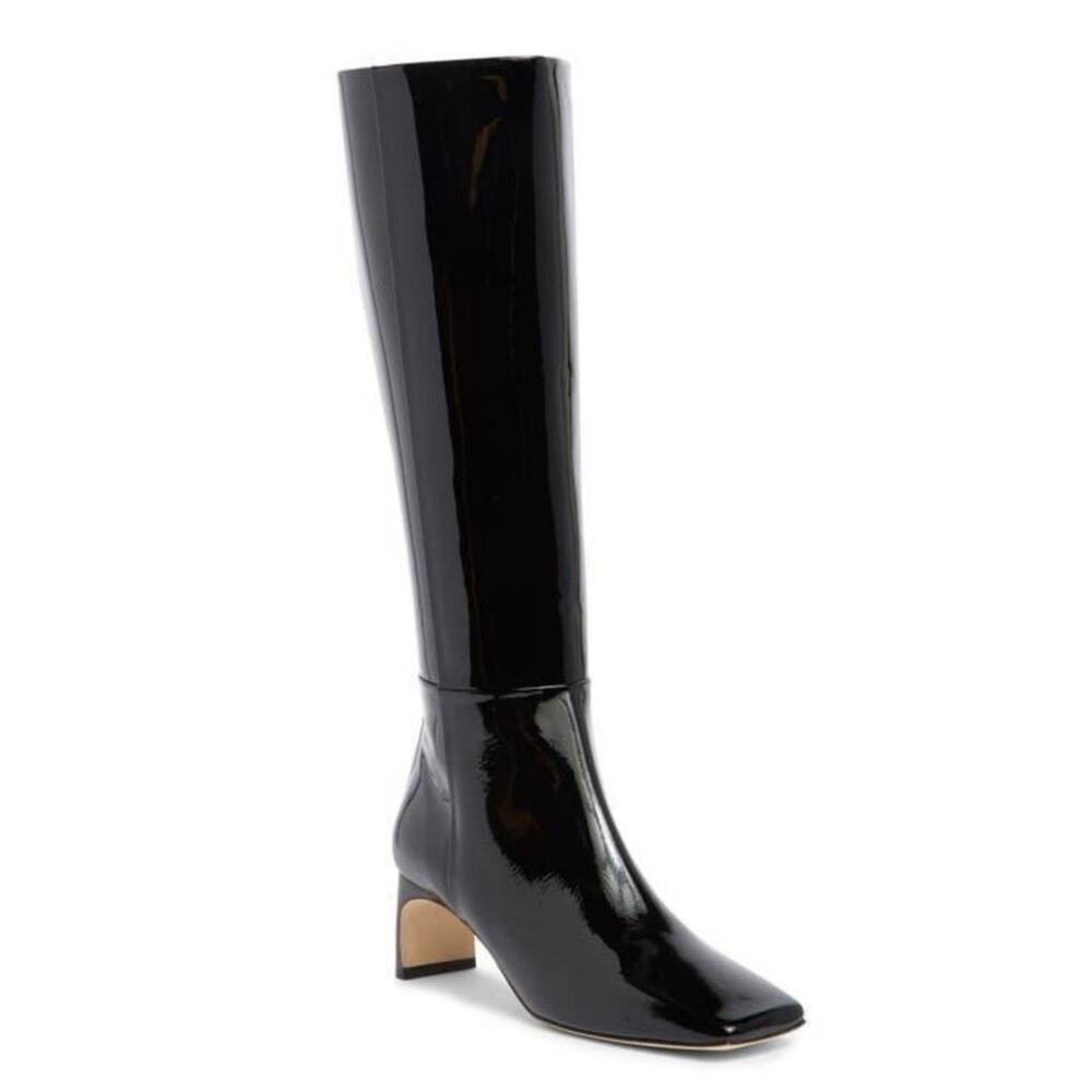 Aeyde Black Patent leather Tove Knee High Boot size 41  /US 10 - Picture 2 of 16